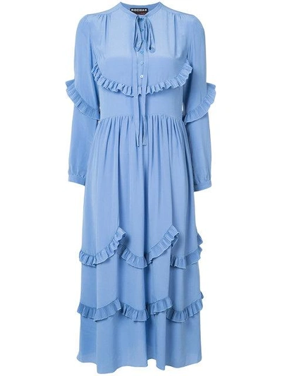 Shop Rochas Ruffle Trim Dress In 435