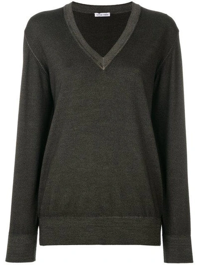 Shop Tomas Maier Merino V-neck Sweater - Green