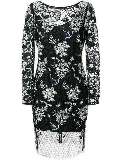 Shop Diane Von Furstenberg Floral Lace Overlay Dress In Black