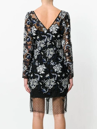 Shop Diane Von Furstenberg Floral Lace Overlay Dress In Black