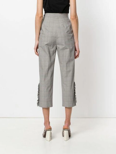 Shop I'm Isola Marras Cropped Ruffled Grid Print Trousers
