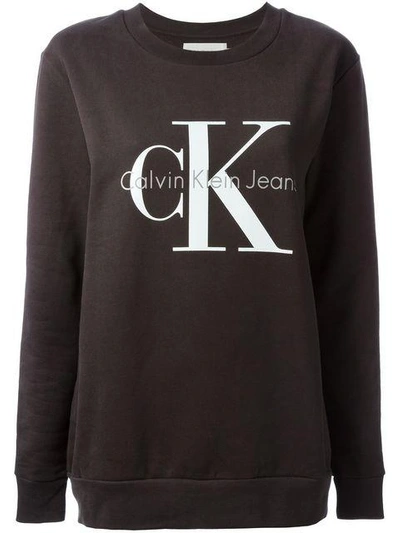 Shop Calvin Klein Jeans Est.1978 Ck Jeans Logo Print Sweatshirt - Grey
