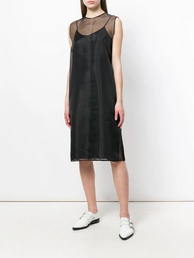 Shop Demoo Parkchoonmoo Sheer Layered Midi Dress - Black