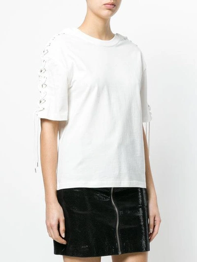 Shop Mcq By Alexander Mcqueen Lace-up Detail T-shirt In White