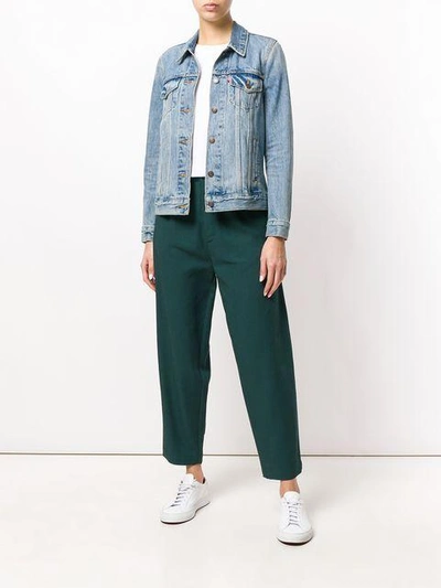 Shop Société Anonyme High Waist Crop Tapered Trousers In Green