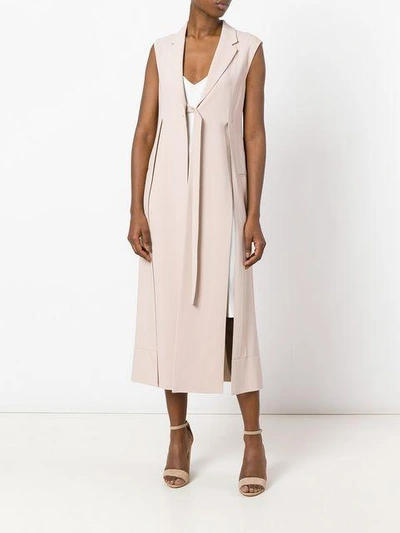 Shop Calvin Klein Collection Long Waistcoat In Pink