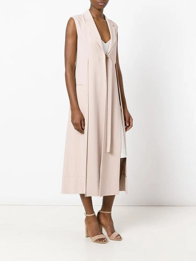 Shop Calvin Klein Collection Long Waistcoat In Pink