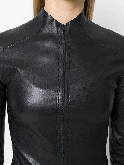 Shop Vanderwilt Super Slim Leather Jacket In Black