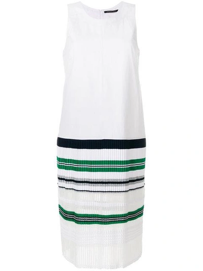 Shop Antonino Valenti Striped Hem Dress In White