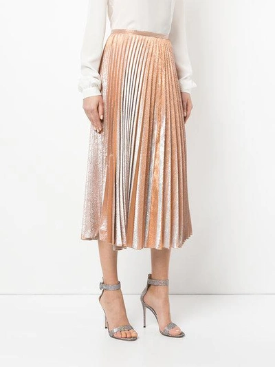 Shop Maria Lucia Hohan Pleated Midi Skirt - Metallic