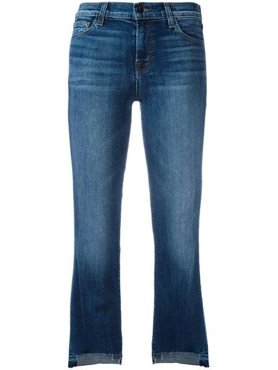 Shop J Brand Step Hem Cropped Jeans In Blue