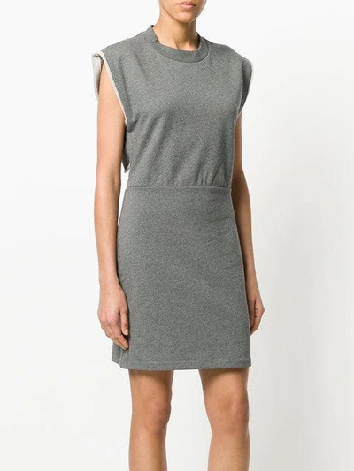 Shop Alexander Wang T T By Alexander Wang Fitted Jersey Dress - Grey