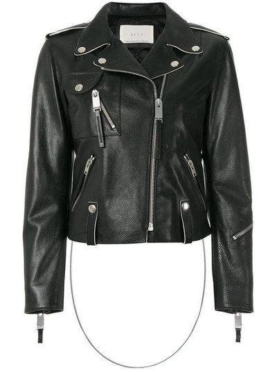 Shop Alyx Cropped Biker Jacket In Black