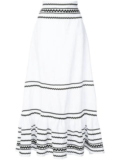 Shop Lisa Marie Fernandez Full-length Stripe Skirt In White