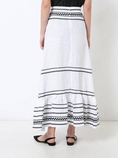 Shop Lisa Marie Fernandez Full-length Stripe Skirt In White