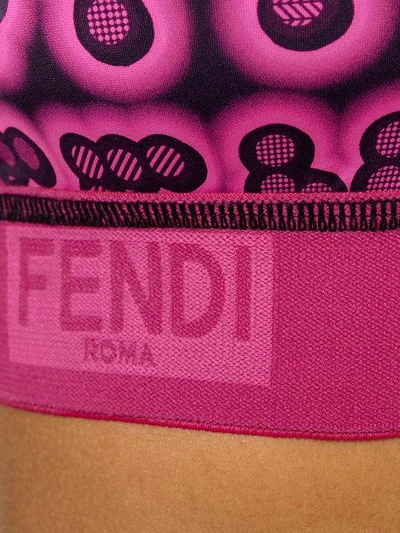 Shop Fendi Cropped Printed Tank Top In Pink & Purple