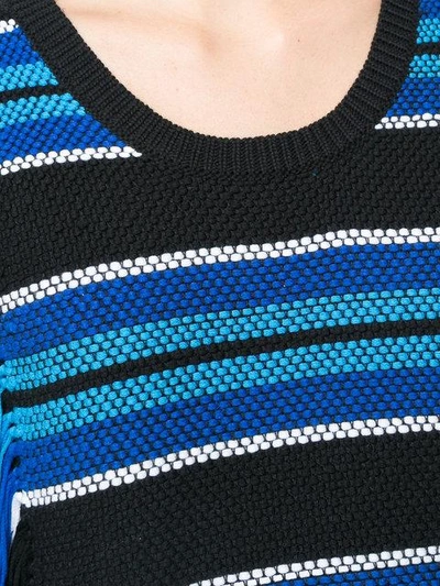 Shop Derek Lam 10 Crosby Sleeveless Knit Top With Fringe - Blue