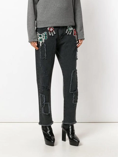 Shop Marco Bologna Embellished Boyfriend Jeans - Black