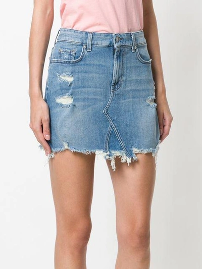 Shop 7 For All Mankind Frayed Hem Denim Skirt