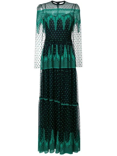 Shop Philosophy Di Lorenzo Serafini Embroidered Tulle Maxi Dress - Black