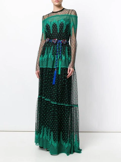 Shop Philosophy Di Lorenzo Serafini Embroidered Tulle Maxi Dress - Black