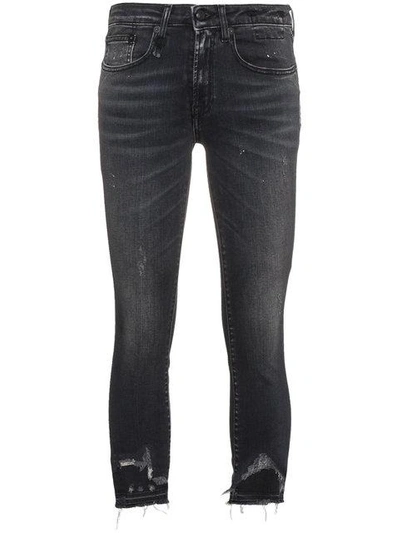 Shop R13 Jenny Mid Rise Jeans In Black