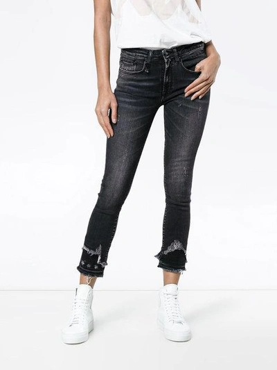 Shop R13 Jenny Mid Rise Jeans In Black