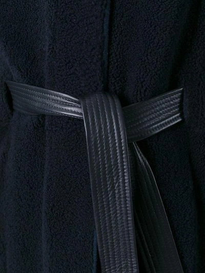 Shop Liska Belted Coat In Blue