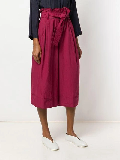 Shop Forte Forte Belted Wide Leg Culottes In Red