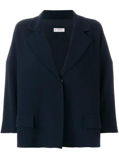 Shop Alberto Biani Single-breasted Oversize Jacket In Blue