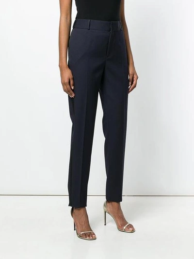 Shop Saint Laurent High-rise Tailored Trousers In Blue