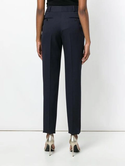 Shop Saint Laurent High-rise Tailored Trousers In Blue