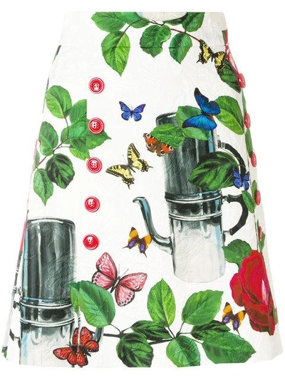 Shop Dolce & Gabbana Coffeepot Print Mini Skirt