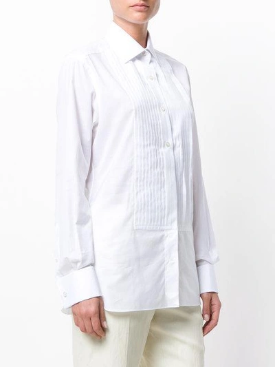 Shop Tom Ford Pleated Placket Shirt In White