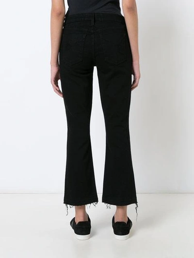 Shop Derek Lam 10 Crosby Gia Mid-rise Cropped Flare In Black