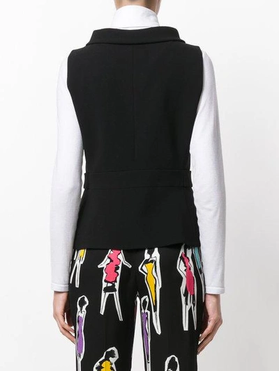 Shop Boutique Moschino Belted Waistcoat In Black