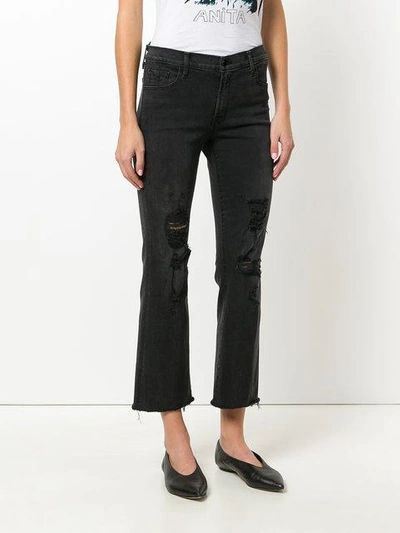 Shop J Brand Selena Distressed Jeans In Black