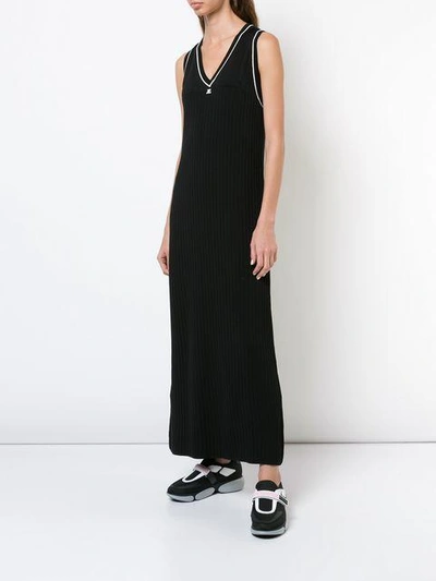 Shop Courrèges Ribbed Knit Shirt Dress - Black