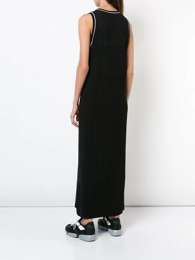 Shop Courrèges Ribbed Knit Shirt Dress - Black