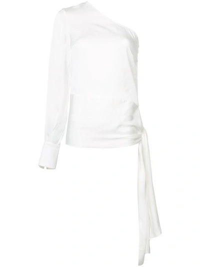 Shop Stella Mccartney One Shoulder Blouse In White