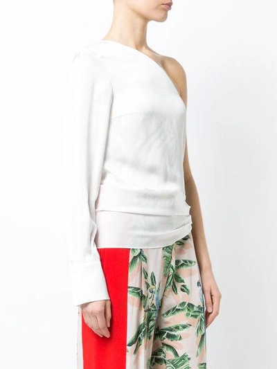 Shop Stella Mccartney One Shoulder Blouse In White