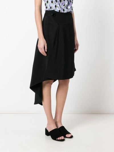 Shop Marni Asymmetrischer Rock In Black