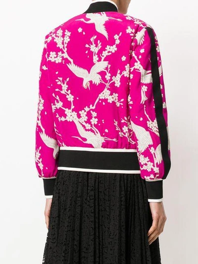 Shop N°21 Nº21 Floral And Bird Print Bomber Jacket - Pink