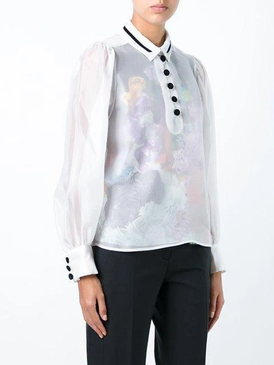 Shop Carven Sheer Buttoned Blouse In White