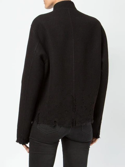 Shop Yang Li Distressed Zipped Jacket