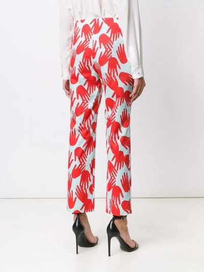 Shop Sonia Rykiel Hand Print Trousers - Red