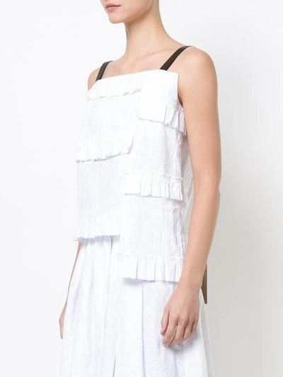 Shop Loewe Short Ruffled Top In White