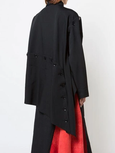 Shop Yohji Yamamoto Concealed Front Coat