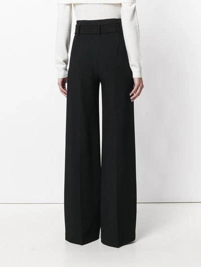 Shop Theory Belted Stretch High Waist Trousers In Black