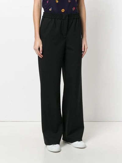 Shop Ps By Paul Smith Flared Leg Trousers In Black